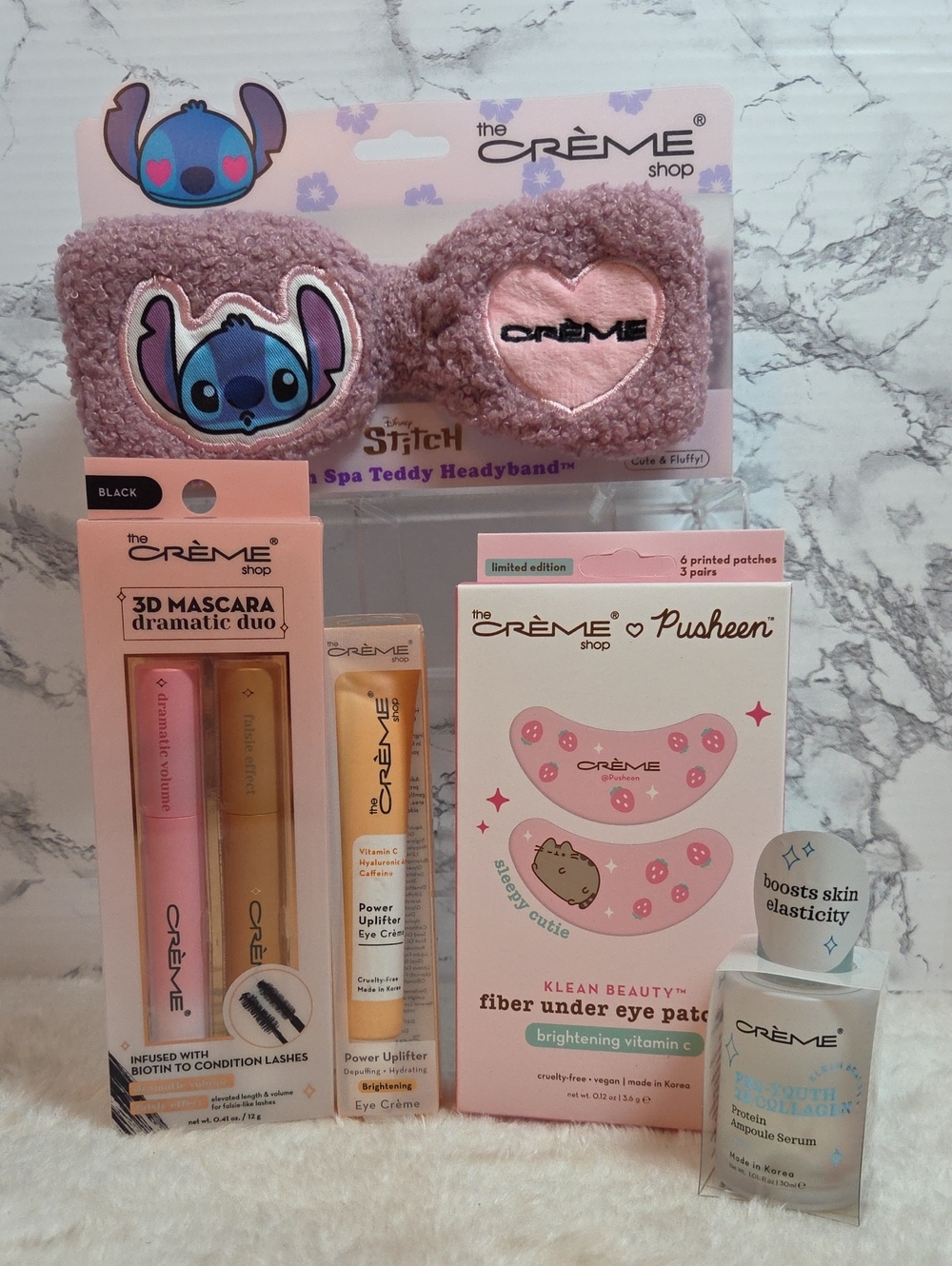 Creme Shop Stitch Spa Teddy Headband & Skincare Bundle NWT